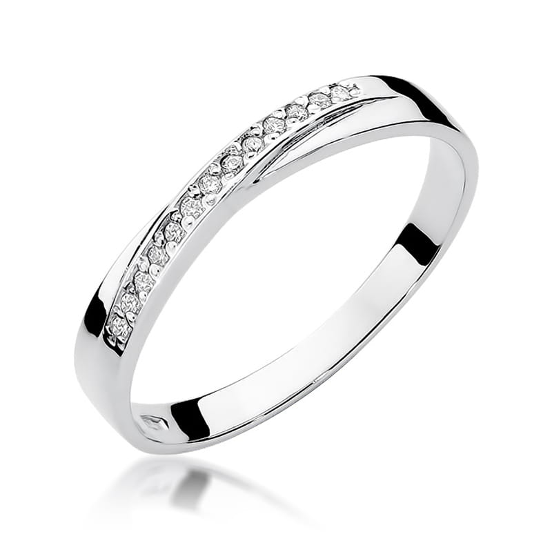 Pierścionek W305 z diamentami białe złoto Jubiler Kraków BigDIAMOND