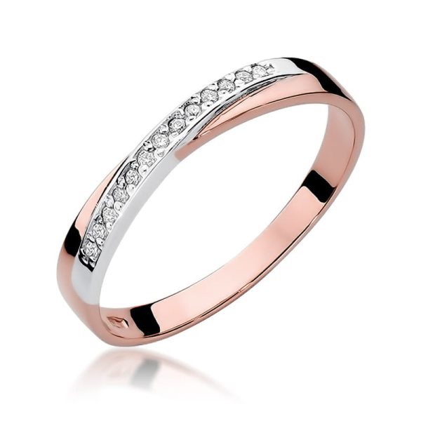 Pierścionek W305 z diamentami różowe złoto Jubiler Kraków BigDIAMOND