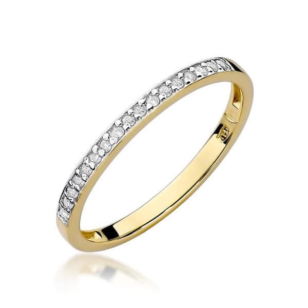 Pierścionek W306 z diamentami żółte złoto Jubiler Kraków BigDIAMOND