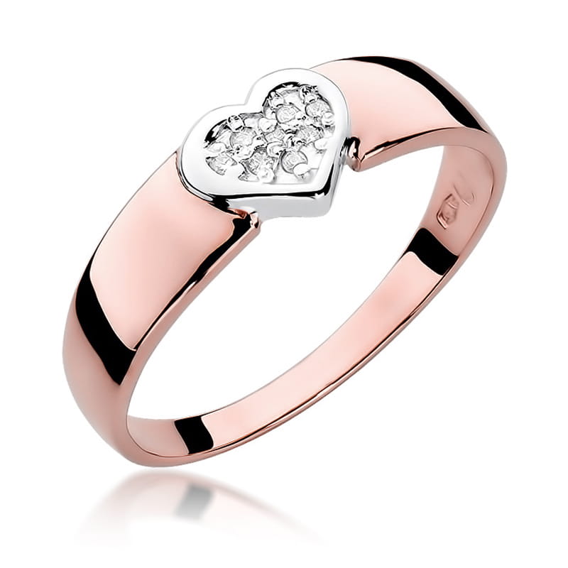 Pierścionek W314 z diamentami różowe złoto Jubiler Kraków BigDIAMOND
