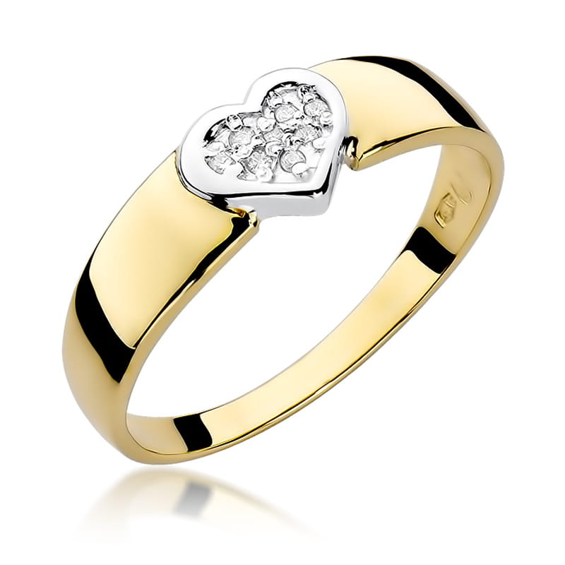 Pierścionek W314 z diamentami żółte złoto Jubiler Kraków BigDIAMOND