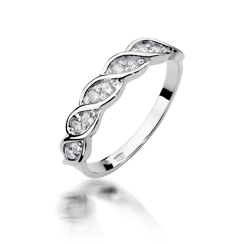 Pierścionek W349 z diamentami białe złoto Jubiler Kraków BigDIAMOND