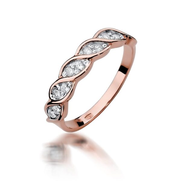 Pierścionek W349 z diamentami różowe złoto Jubiler Kraków BigDIAMOND