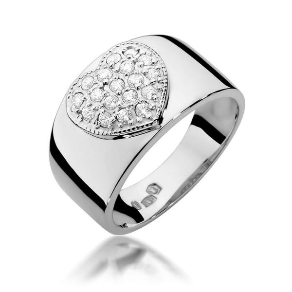 Pierścionek W352 z diamentami białe złoto Jubiler Kraków BigDIAMOND