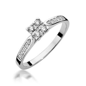 Pierścionek W402 z diamentami białe złoto Jubiler Kraków BigDIAMOND