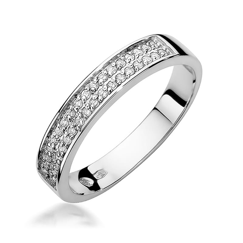 Pierścionek W410 z diamentami białe złoto Jubiler Kraków BigDIAMOND