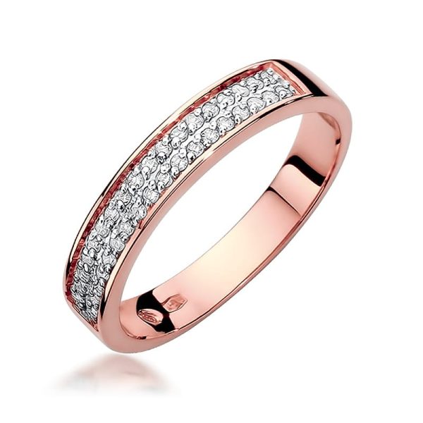Pierścionek W410 z diamentami różowe złoto Jubiler Kraków BigDIAMOND