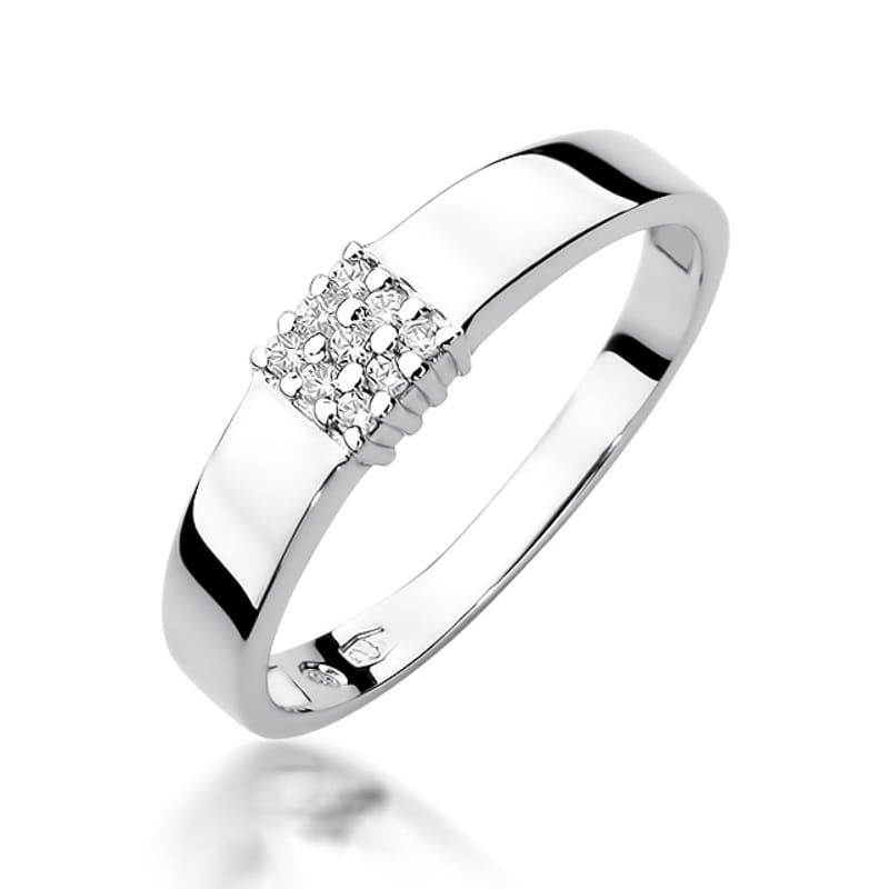 Pierścionek W417 z diamentami białe złoto Jubiler Kraków BigDIAMOND