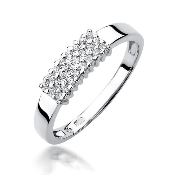 Pierścionek W418 z diamentami białe złoto Jubiler Kraków BigDIAMOND
