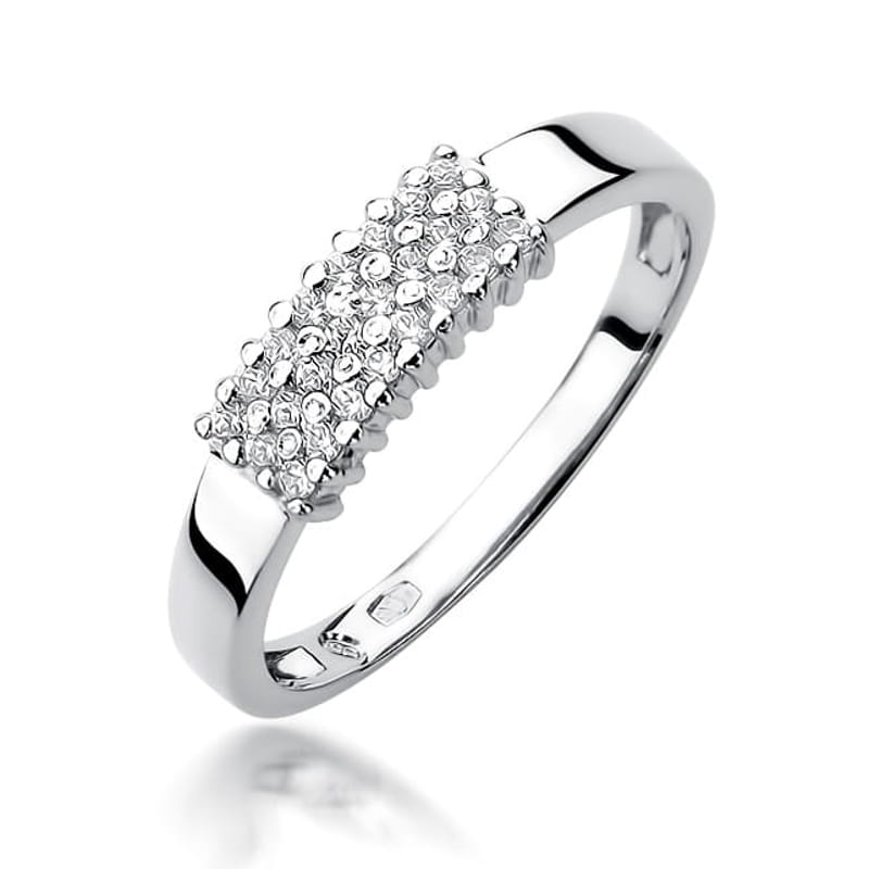 Pierścionek W418 z diamentami białe złoto Jubiler Kraków BigDIAMOND