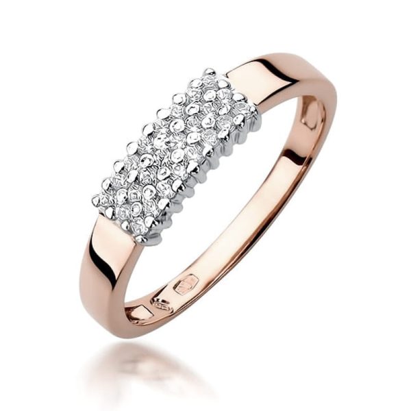Pierścionek W418 z diamentami różowe złoto Jubiler Kraków BigDIAMOND
