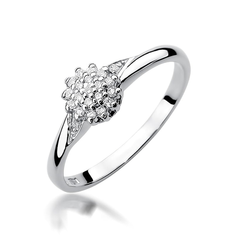Pierścionek W419 z diamentami białe złoto Jubiler Kraków BigDIAMOND