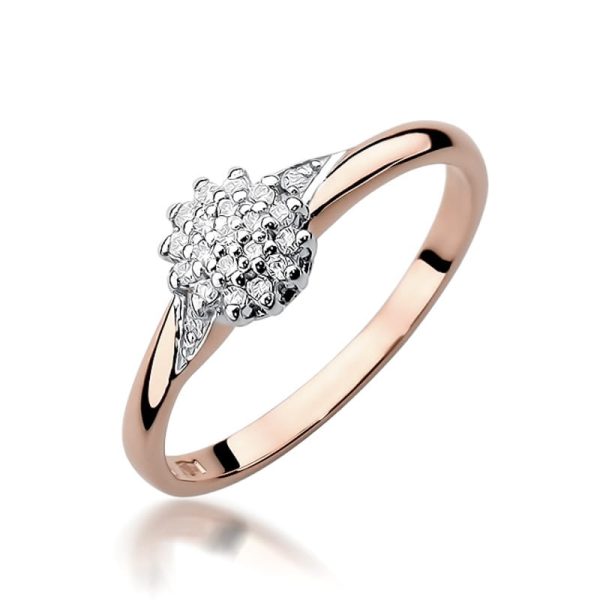 Pierścionek W419 z diamentami różowe złoto Jubiler Kraków BigDIAMOND