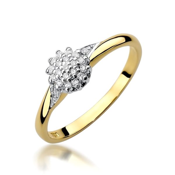 Pierścionek W419 z diamentami żółte złoto Jubiler Kraków BigDIAMOND
