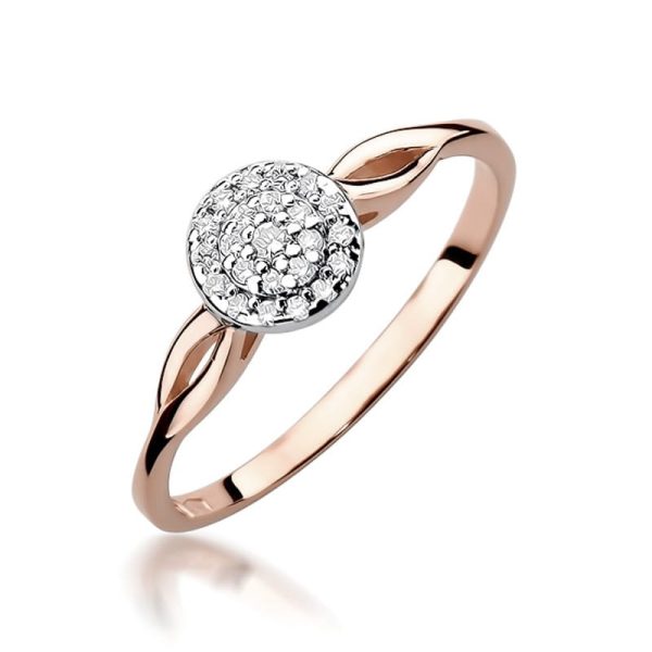 Pierścionek W421 z diamentami różowe złoto Jubiler Kraków BigDIAMOND