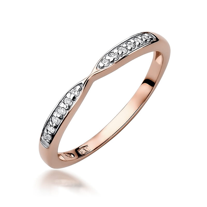 Pierścionek W425 z diamentami różowe złoto Jubiler Kraków BigDIAMOND