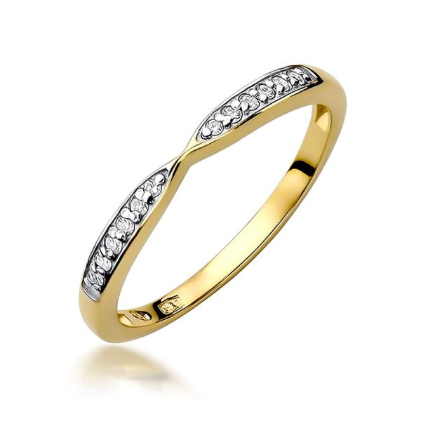 Pierścionek W425 z diamentami żółte złoto Jubiler Kraków BigDIAMOND