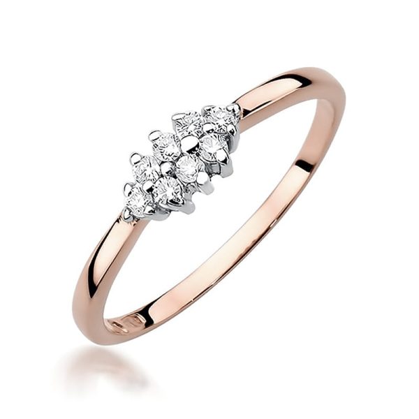 Pierścionek W427 z diamentami różowe złoto Jubiler Kraków BigDIAMOND