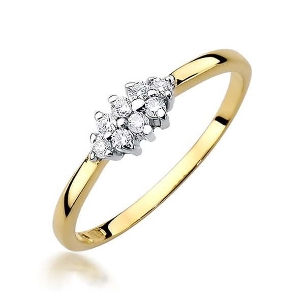 Pierścionek W427 z diamentami żółte złoto Jubiler Kraków BigDIAMOND