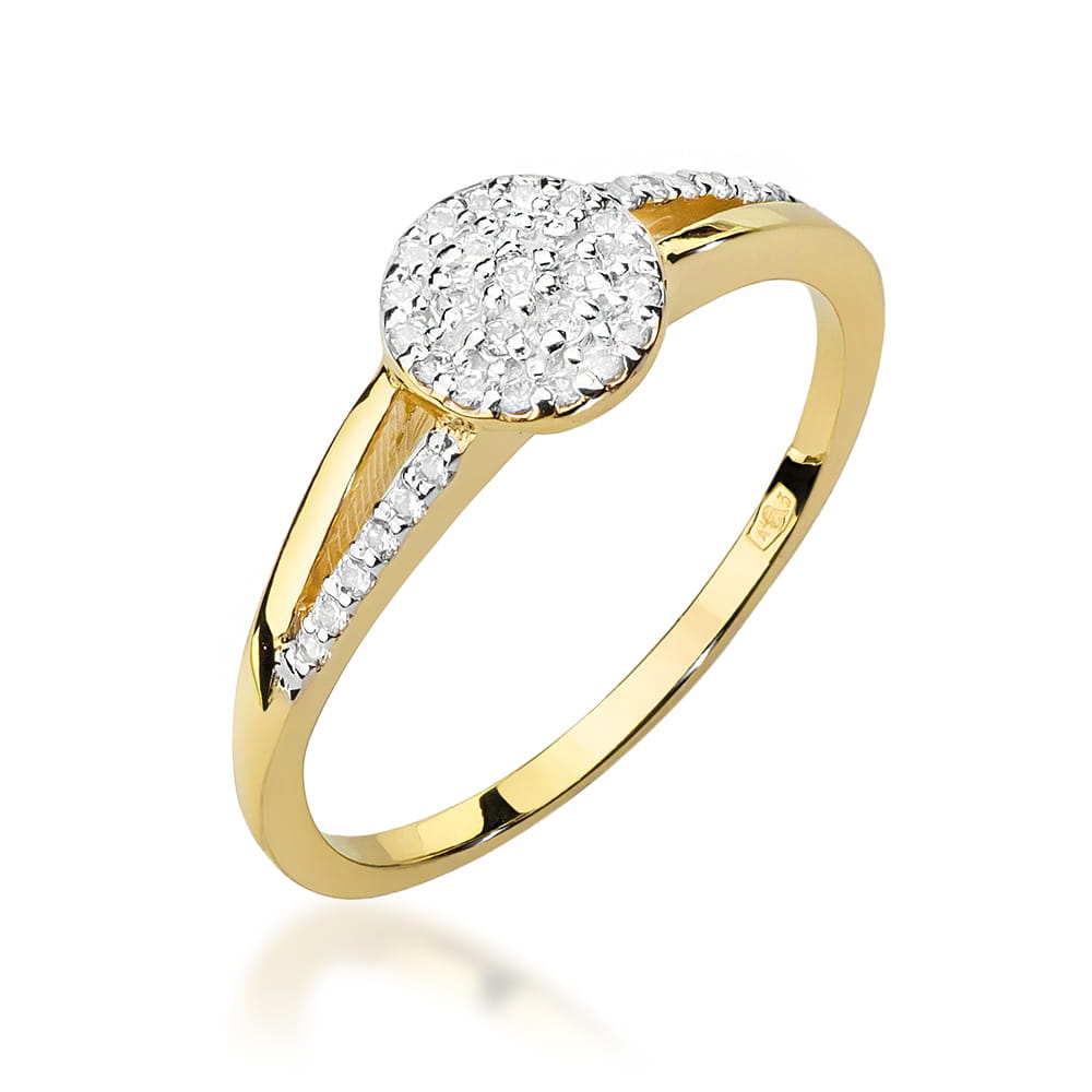 Pierścionek W437 z diamentami żółte złoto Jubiler Kraków BigDIAMOND
