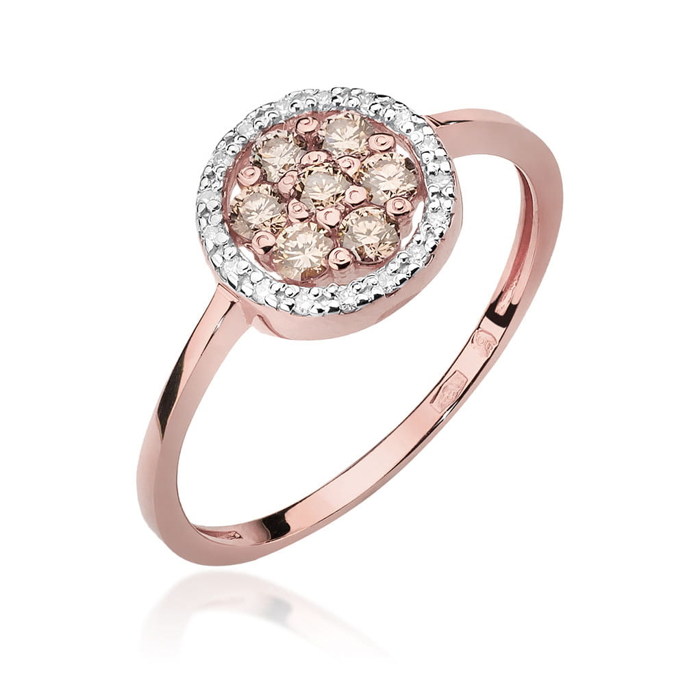 Pierścionek W440 z diamentami różowe złoto Jubiler Kraków BigDIAMOND