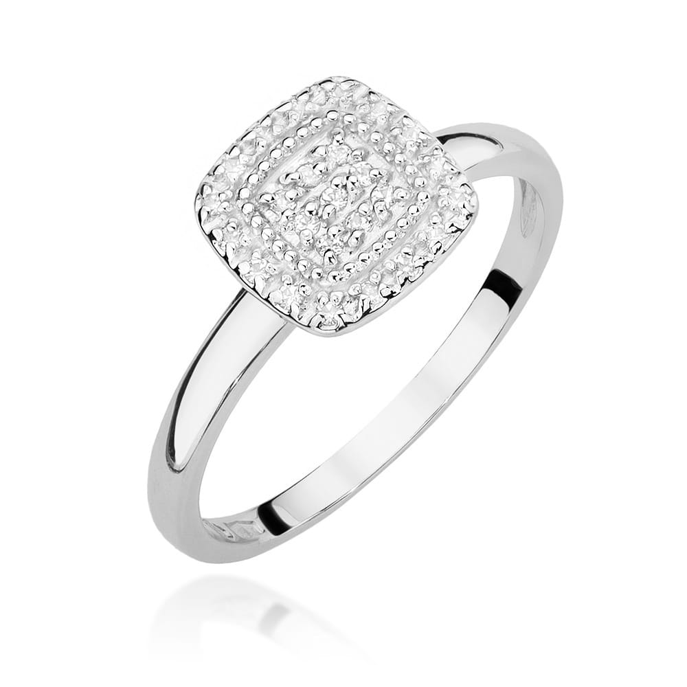 Pierścionek W448 z diamentami białe złoto Jubiler Kraków BigDIAMOND