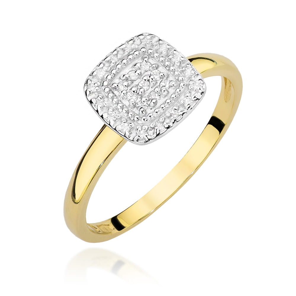 Pierścionek W448 z diamentami żółte złoto Jubiler Kraków BigDIAMOND