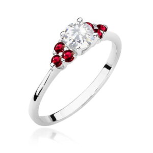 Pierścionek W451 Biały Szafir 0