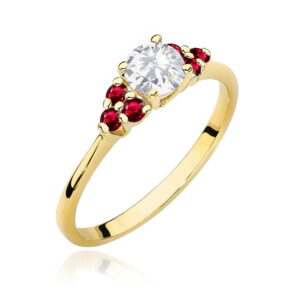 Pierścionek W451 Biały Szafir 0