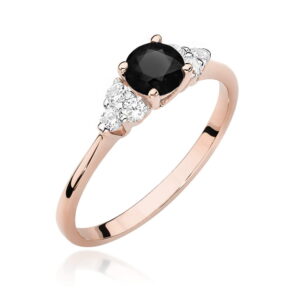 Pierścionek W451 Czarny Diament 0