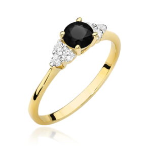 Pierścionek W451 Czarny Diament 0