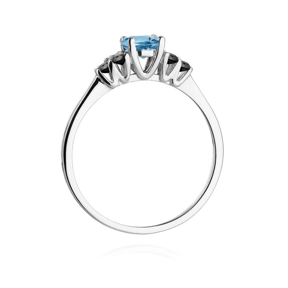 Pierścionek Topaz London Blue 0,50ct białe złoto — zdjęcie dodatkowe 2