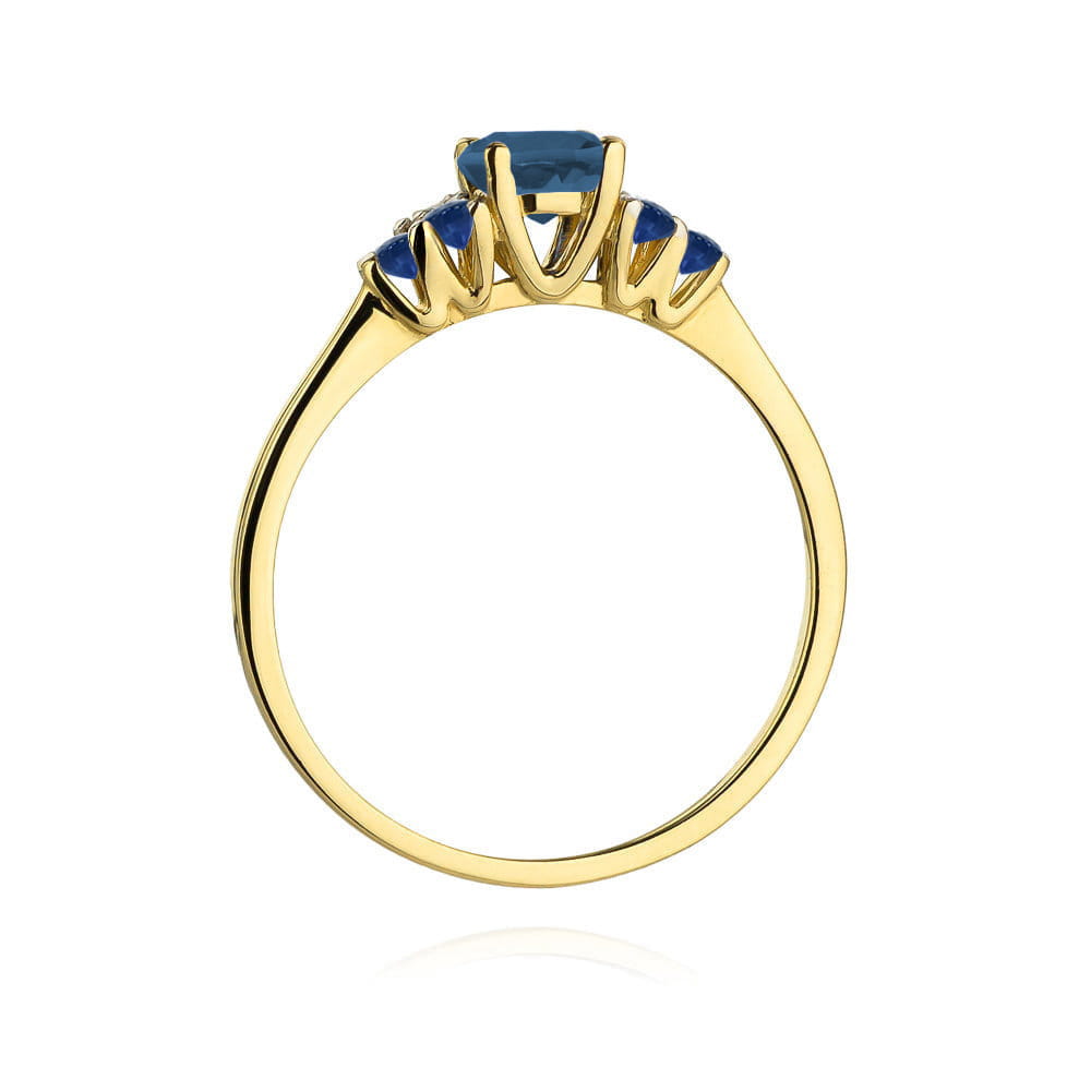 Pierścionek Topaz London Blue 0,50ct żółte złoto — zdjęcie dodatkowe 2