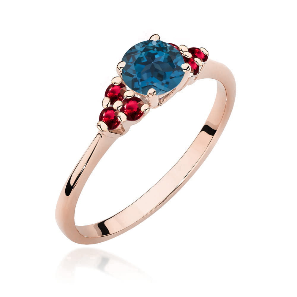 Pierścionek W451 z Topazem London Blue 0