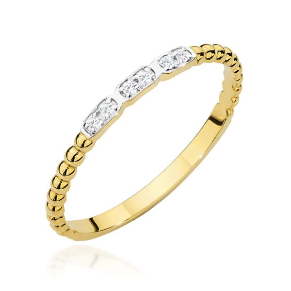 Pierścionek W479 z diamentami żółte złoto Jubiler Kraków BigDIAMOND