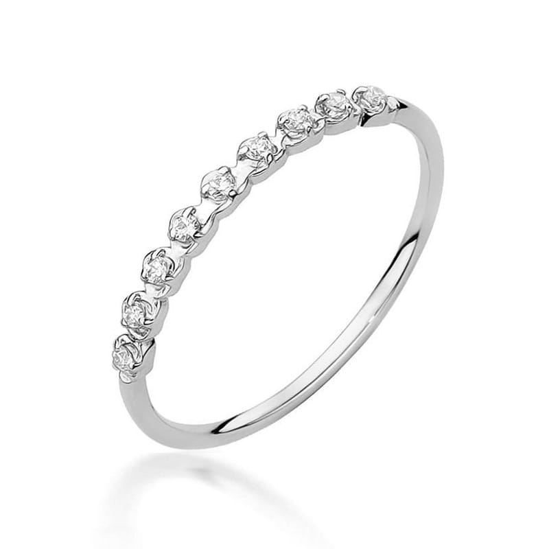 Pierścionek W504 z diamentami białe złoto Jubiler Kraków BigDIAMOND