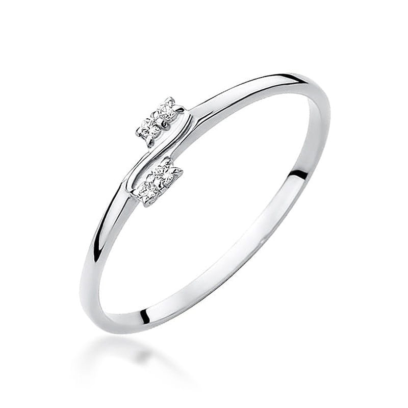 Pierścionek W505 z diamentami białe złoto Jubiler Kraków BigDIAMOND
