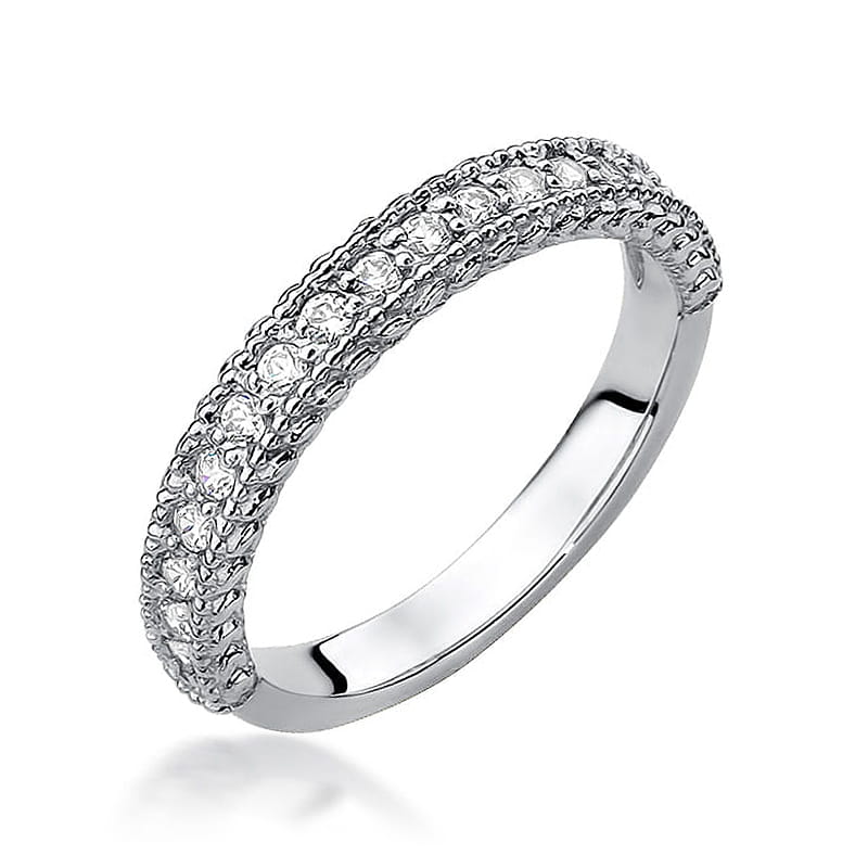 Pierścionek W507 z diamentami białe złoto Jubiler Kraków BigDIAMOND