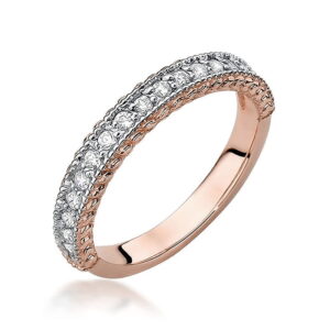 Pierścionek W507 z diamentami różowe złoto Jubiler Kraków BigDIAMOND