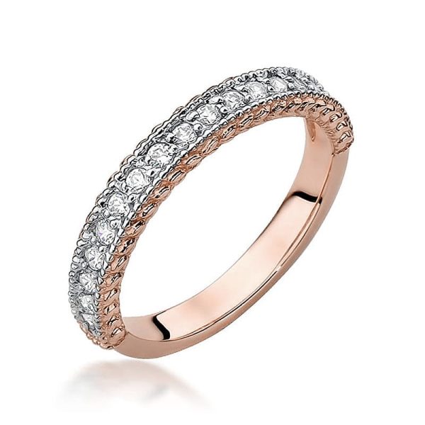 Pierścionek W507 z diamentami różowe złoto Jubiler Kraków BigDIAMOND