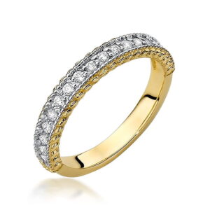 Pierścionek W507 z diamentami żółte złoto Jubiler Kraków BigDIAMOND