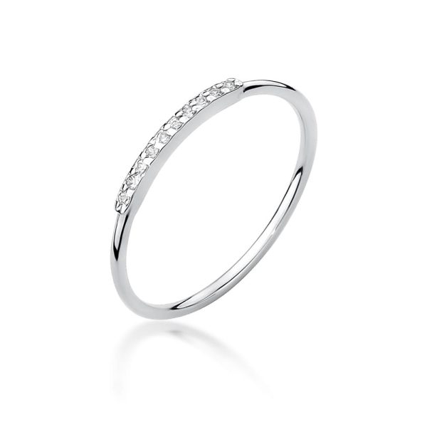 Pierścionek W509 z diamentami białe złoto Jubiler Kraków BigDIAMOND