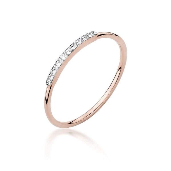 Pierścionek W509 z diamentami różowe złoto Jubiler Kraków BigDIAMOND