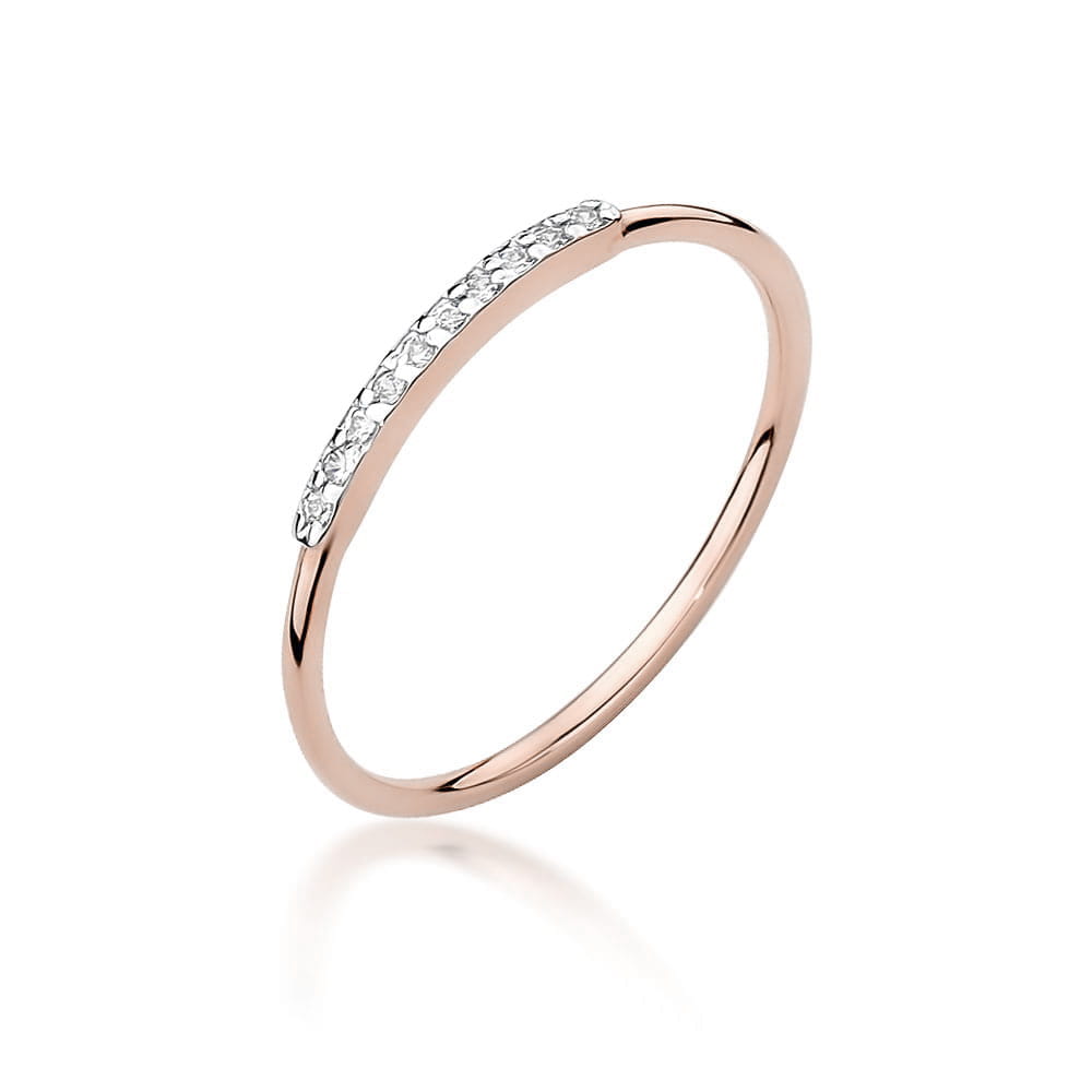 Pierścionek W509 z diamentami różowe złoto Jubiler Kraków BigDIAMOND