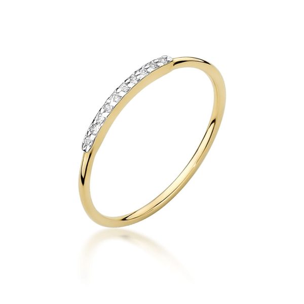 Pierścionek W509 z diamentami żółte złoto Jubiler Kraków BigDIAMOND