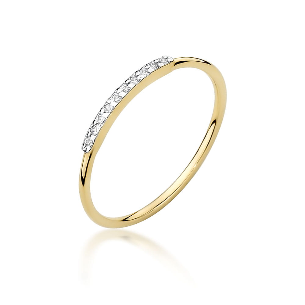 Pierścionek W509 z diamentami żółte złoto Jubiler Kraków BigDIAMOND
