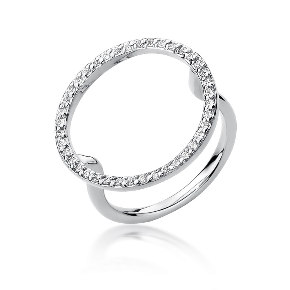 Pierścionek W510 z diamentami białe złoto Jubiler Kraków BigDIAMOND
