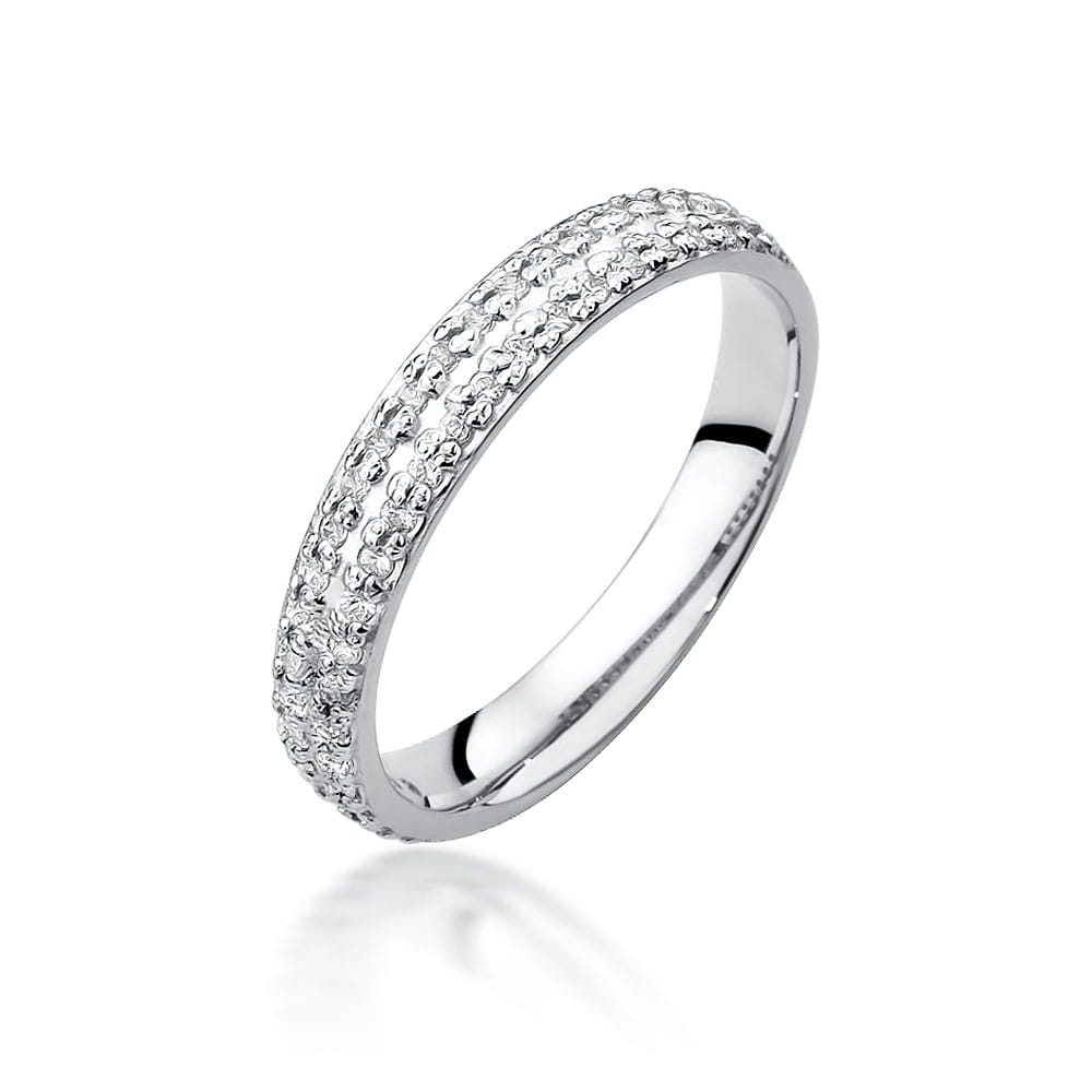 Pierścionek W522 z diamentami białe złoto Jubiler Kraków BigDIAMOND