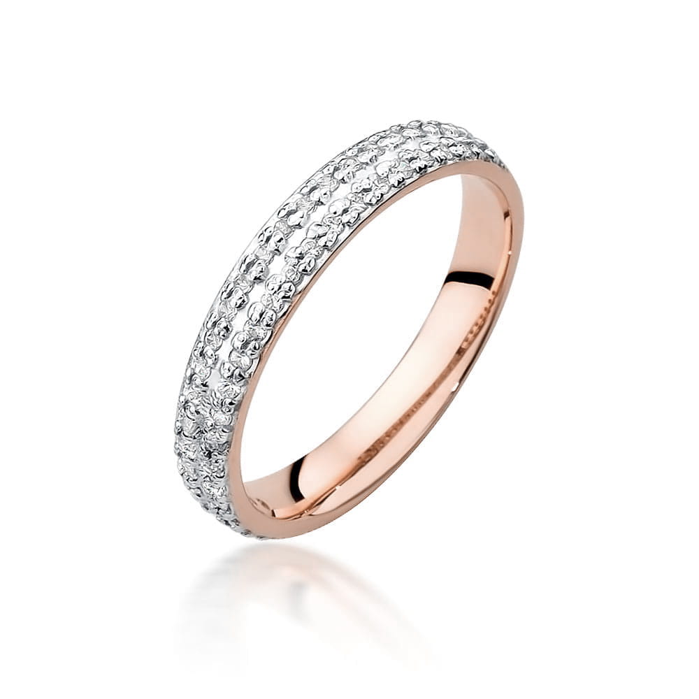Pierścionek W522 z diamentami różowe złoto Jubiler Kraków BigDIAMOND