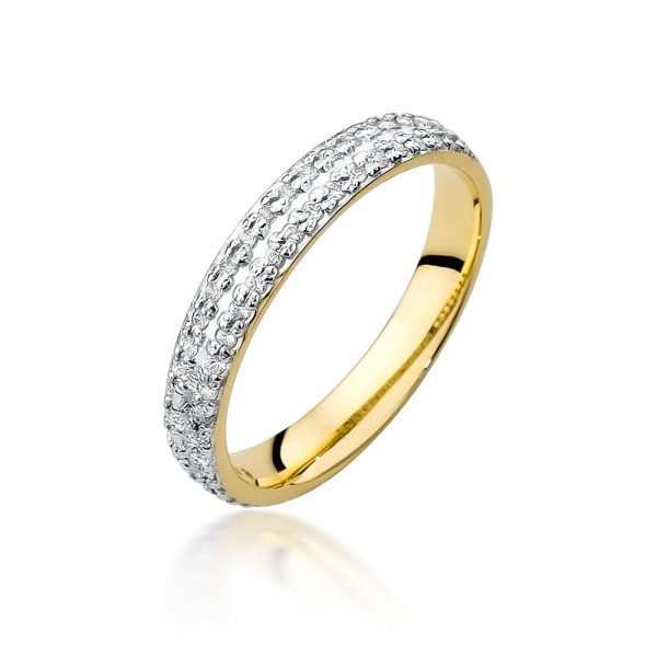 Pierścionek W522 z diamentami żółte złoto Jubiler Kraków BigDIAMOND